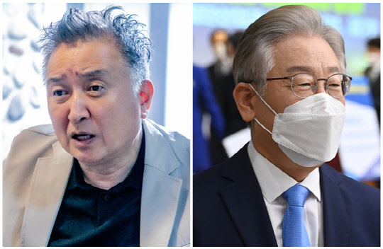 김영환(왼쪽) 전 국회의원과 이재명 더불어민주당 대선 후보. 디지털타임스 DB, 연합뉴스